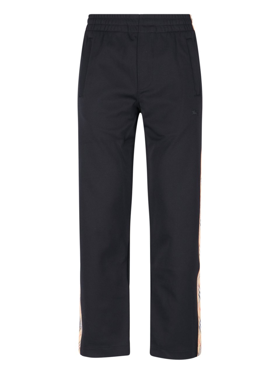 Burberry Black Cotton-Blend Logo Sweatpants Zwart