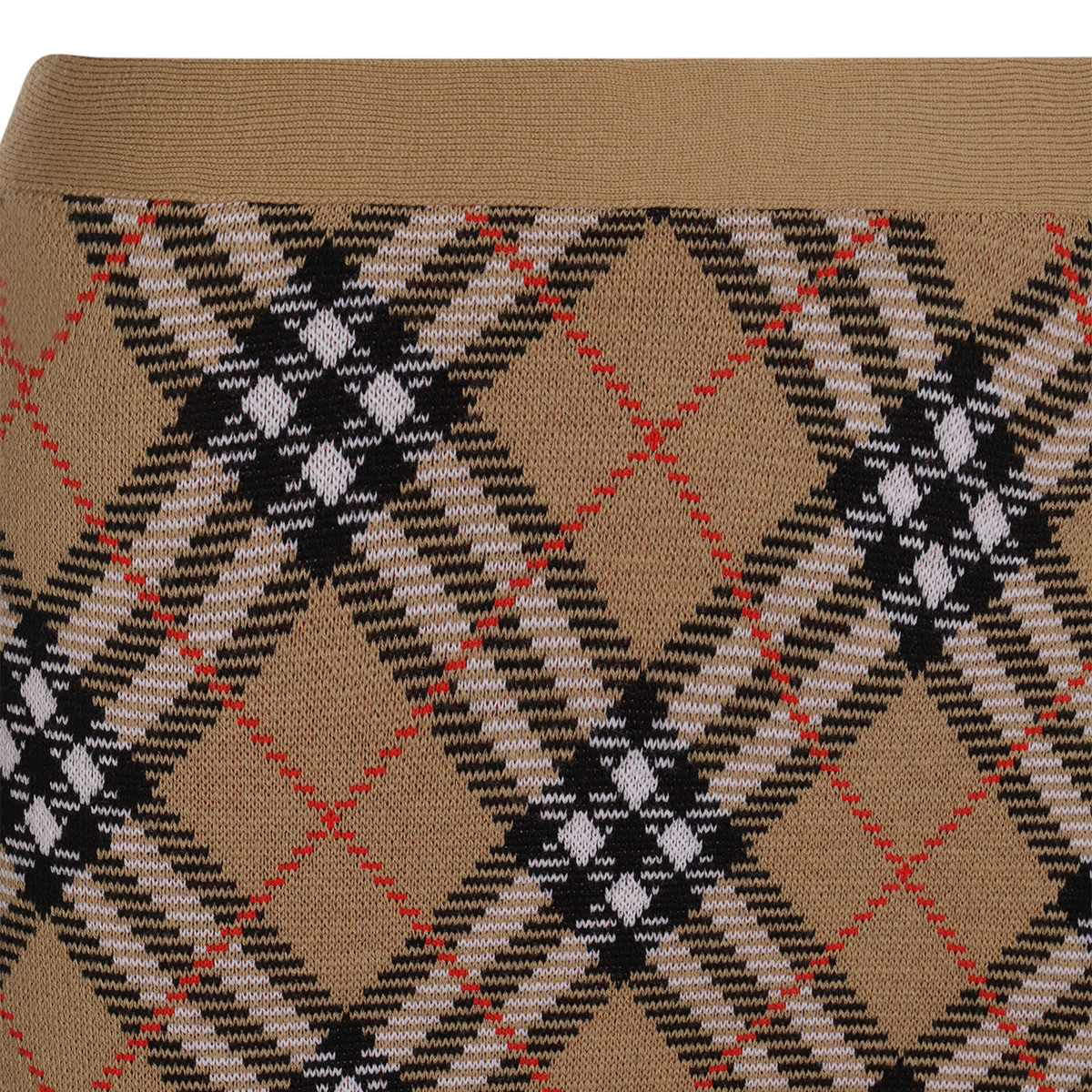 Burberry Knee-Length Skirt with Classic Checkered Pattern Bruin