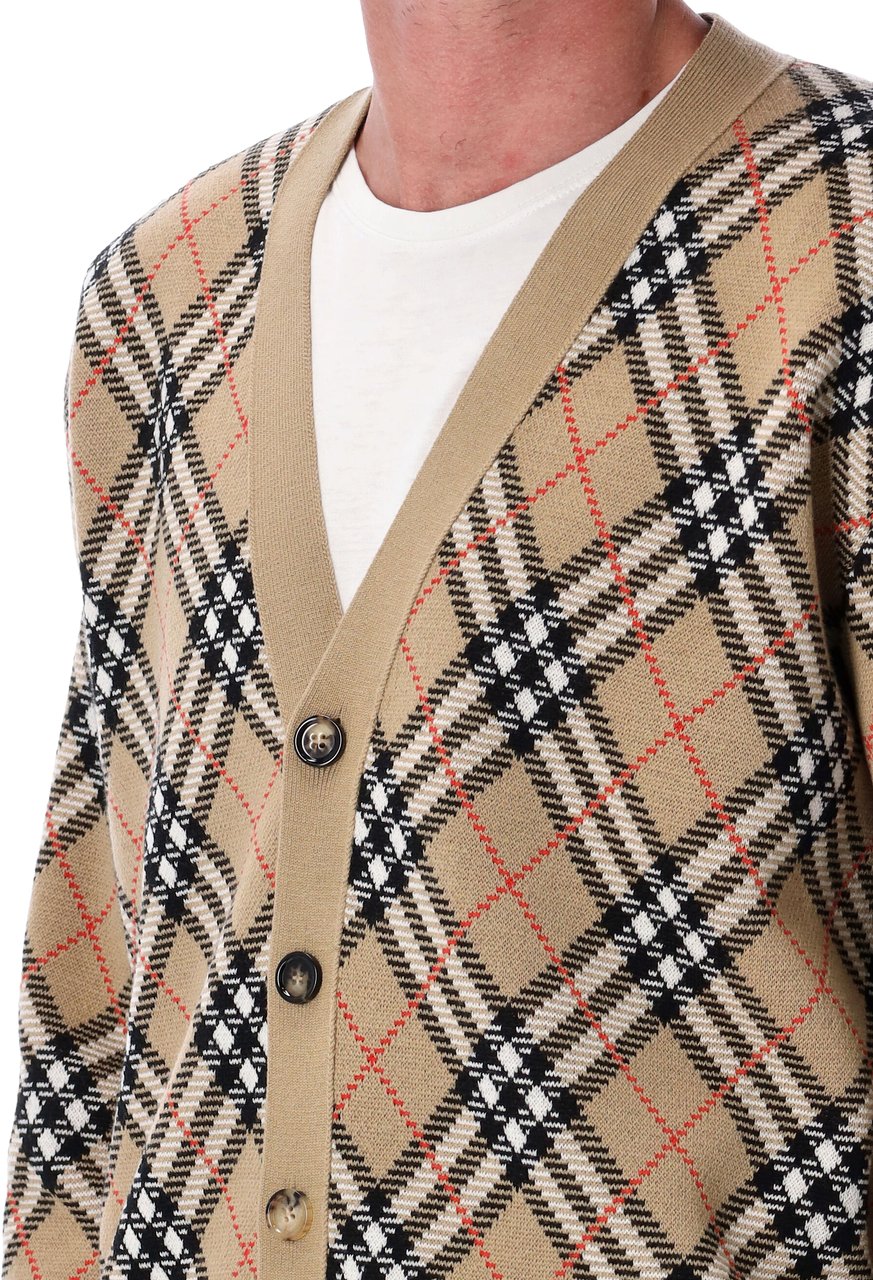 Burberry Check wool cardigan Bruin