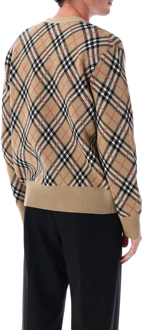Burberry Check wool cardigan Bruin