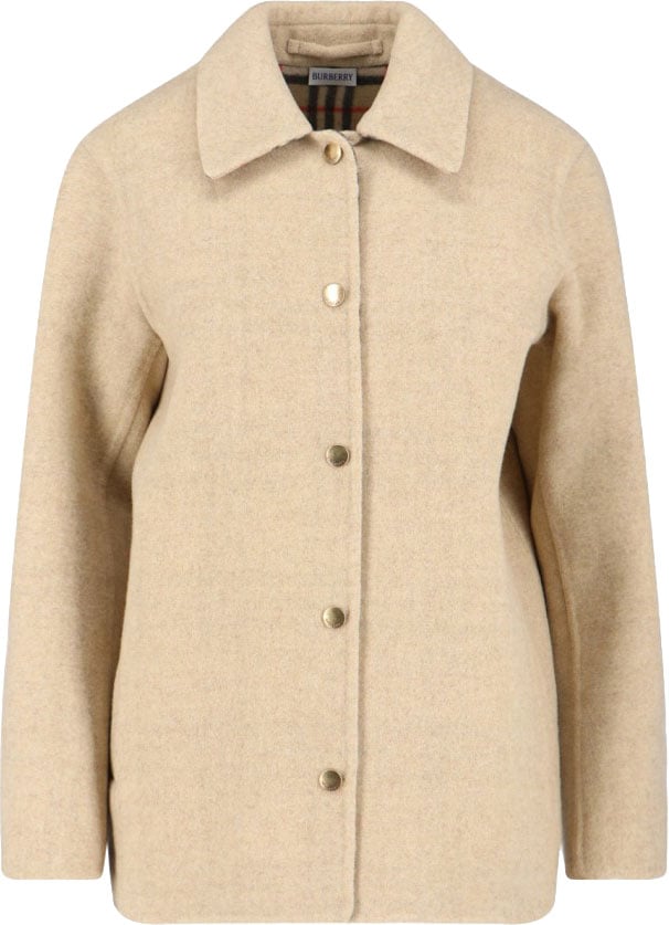 Burberry Virgin Wool Jacket – Beige Neutraal