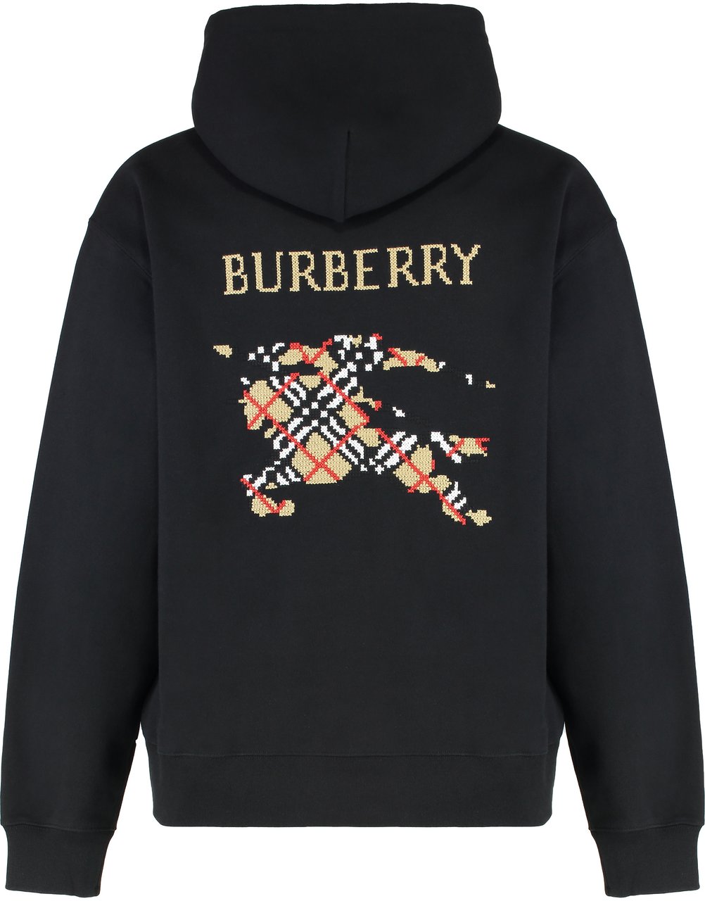 Burberry Logo cotton hoodie Zwart