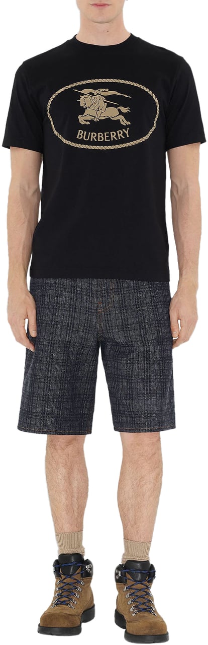 Burberry KNIGHT STAMP COTTON T-SHIRT Zwart
