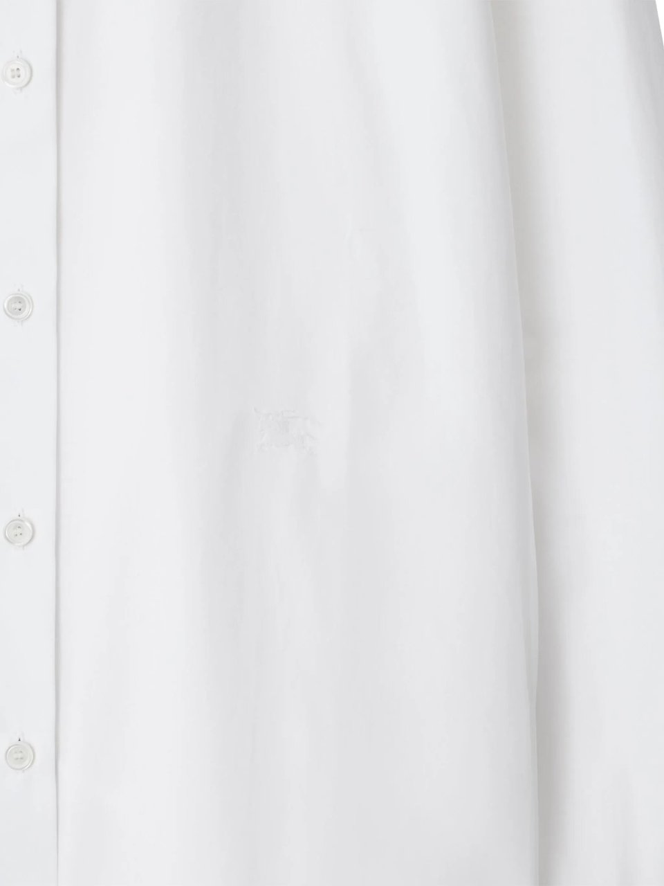 Burberry White Equestrian Knight Cotton Poplin Shirt Wit