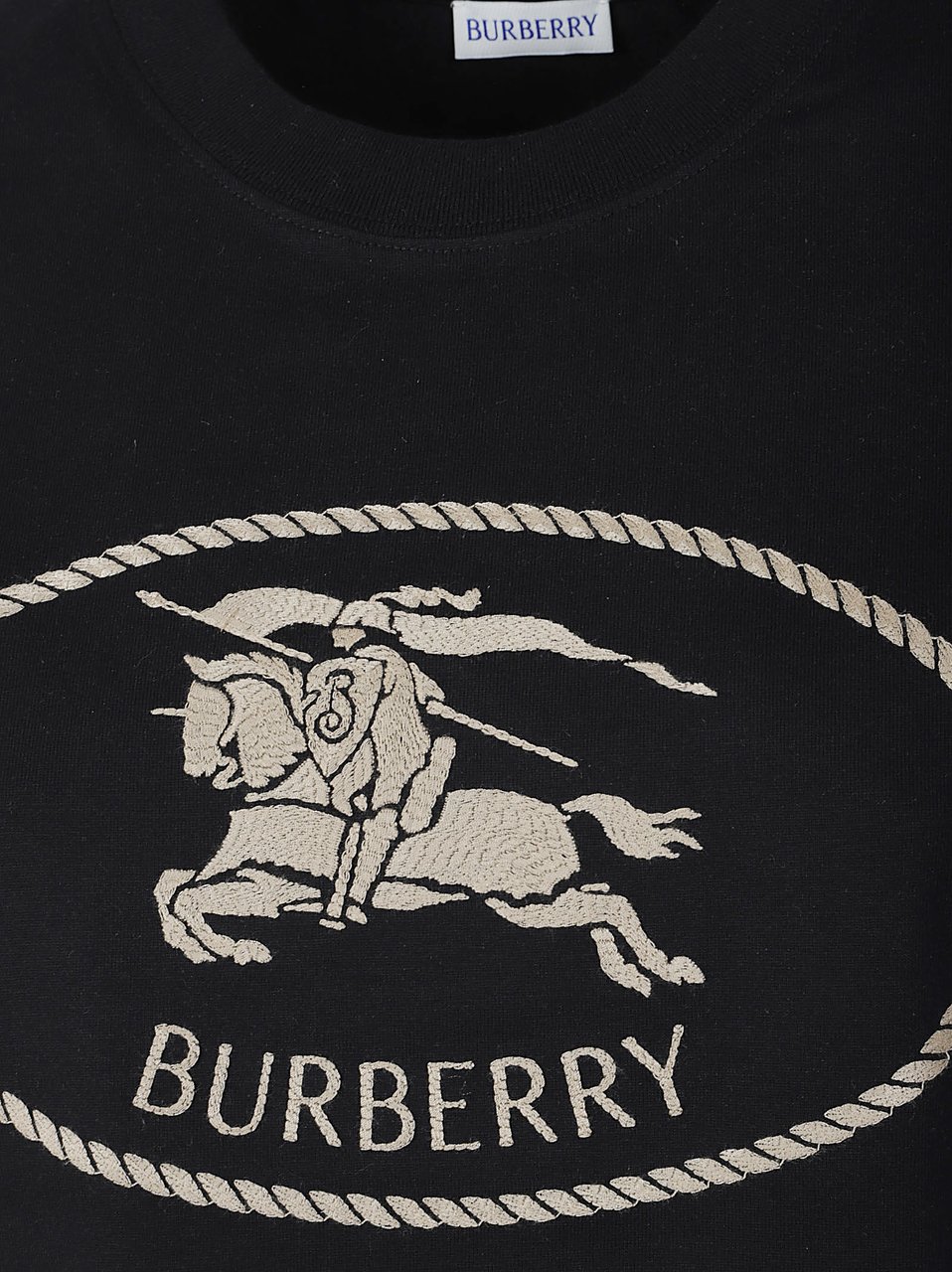 Burberry Pure Cotton T-Shirt Zwart