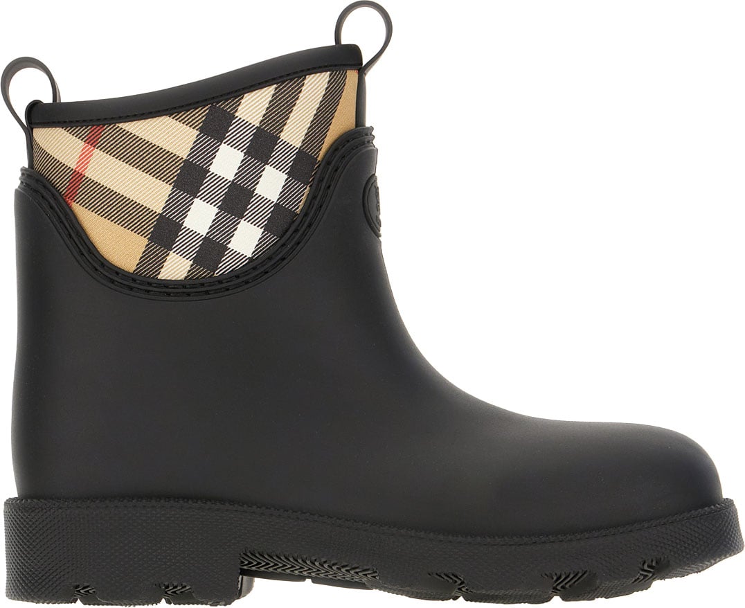Burberry Black rubber ankle boots Zwart