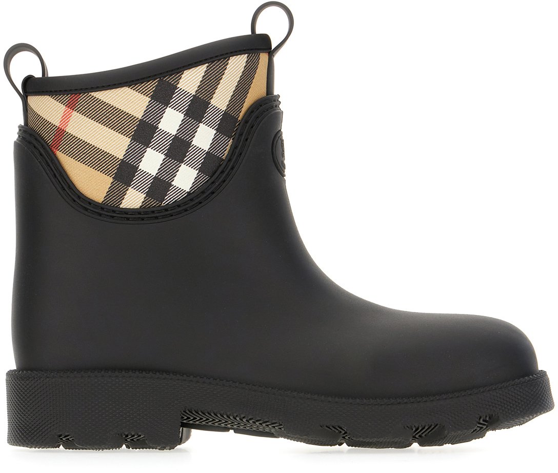 Burberry Burberry Black rubber ankle boots Zwart