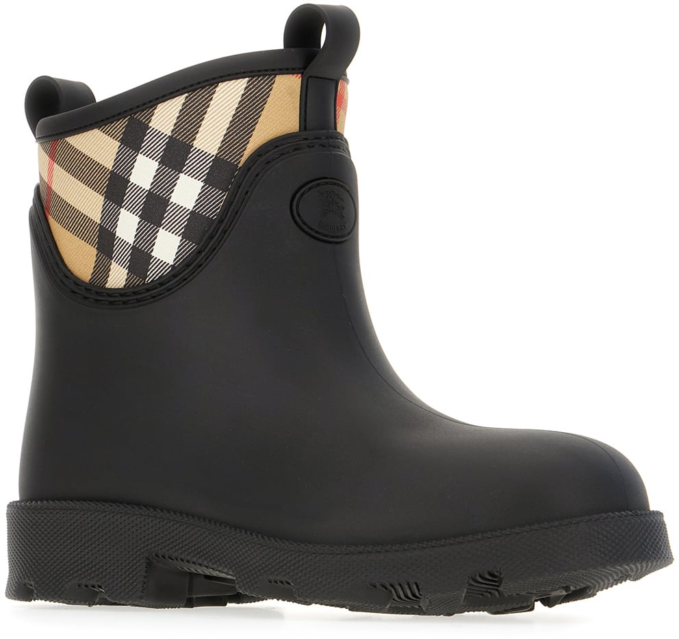 Burberry Burberry Black rubber ankle boots Zwart