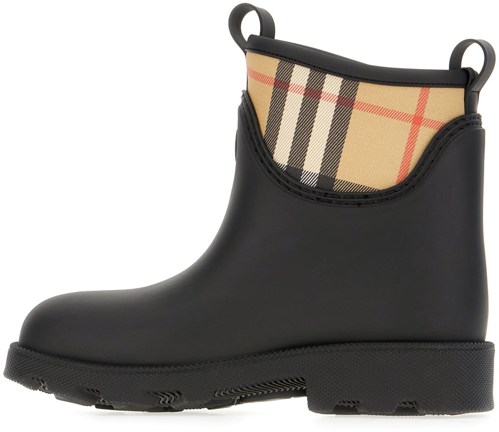 Burberry Burberry Black rubber ankle boots Zwart