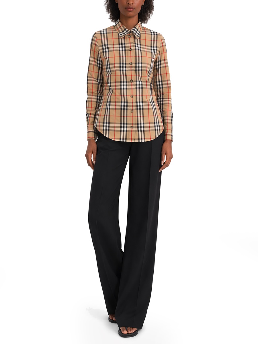 Burberry Warm Beige Check Casual Shirt Bruin
