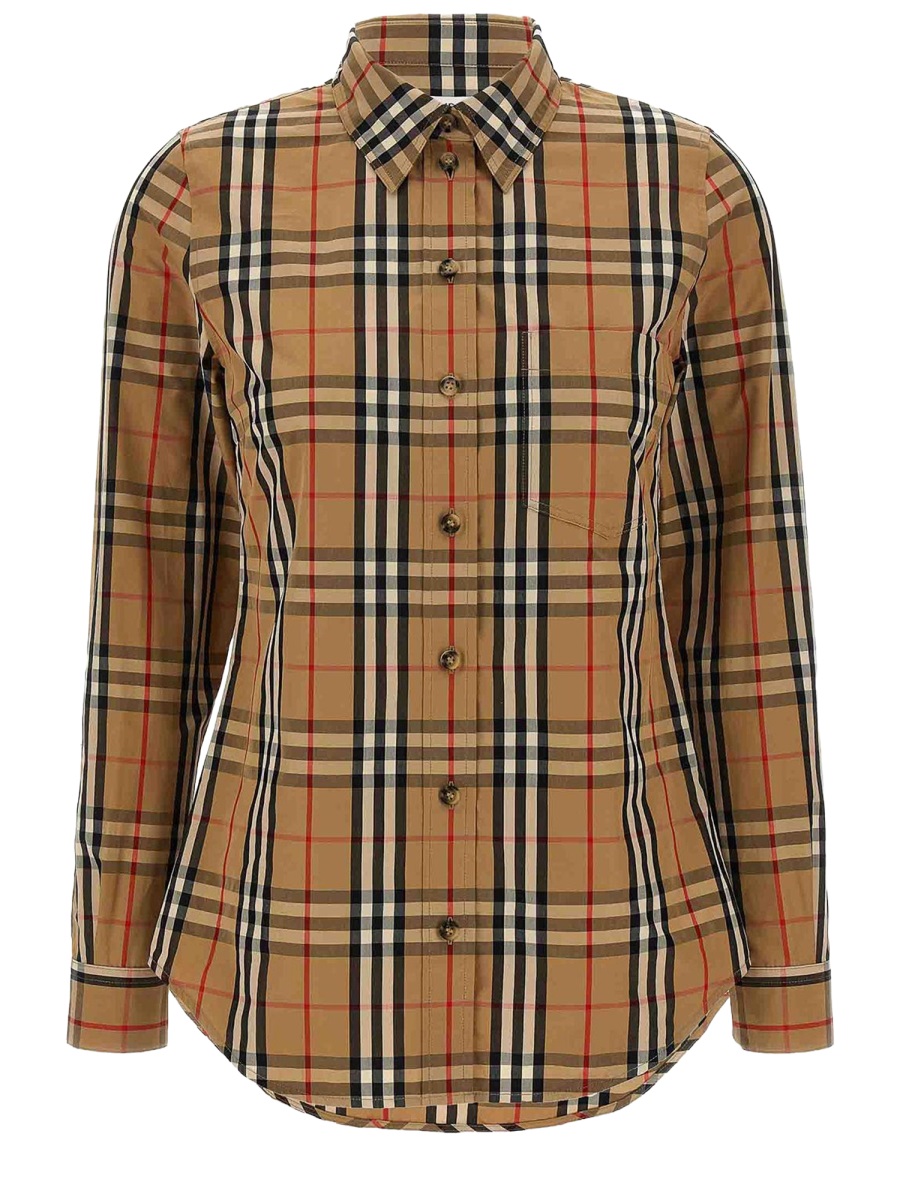 Burberry Warm Beige Check Casual Shirt Bruin