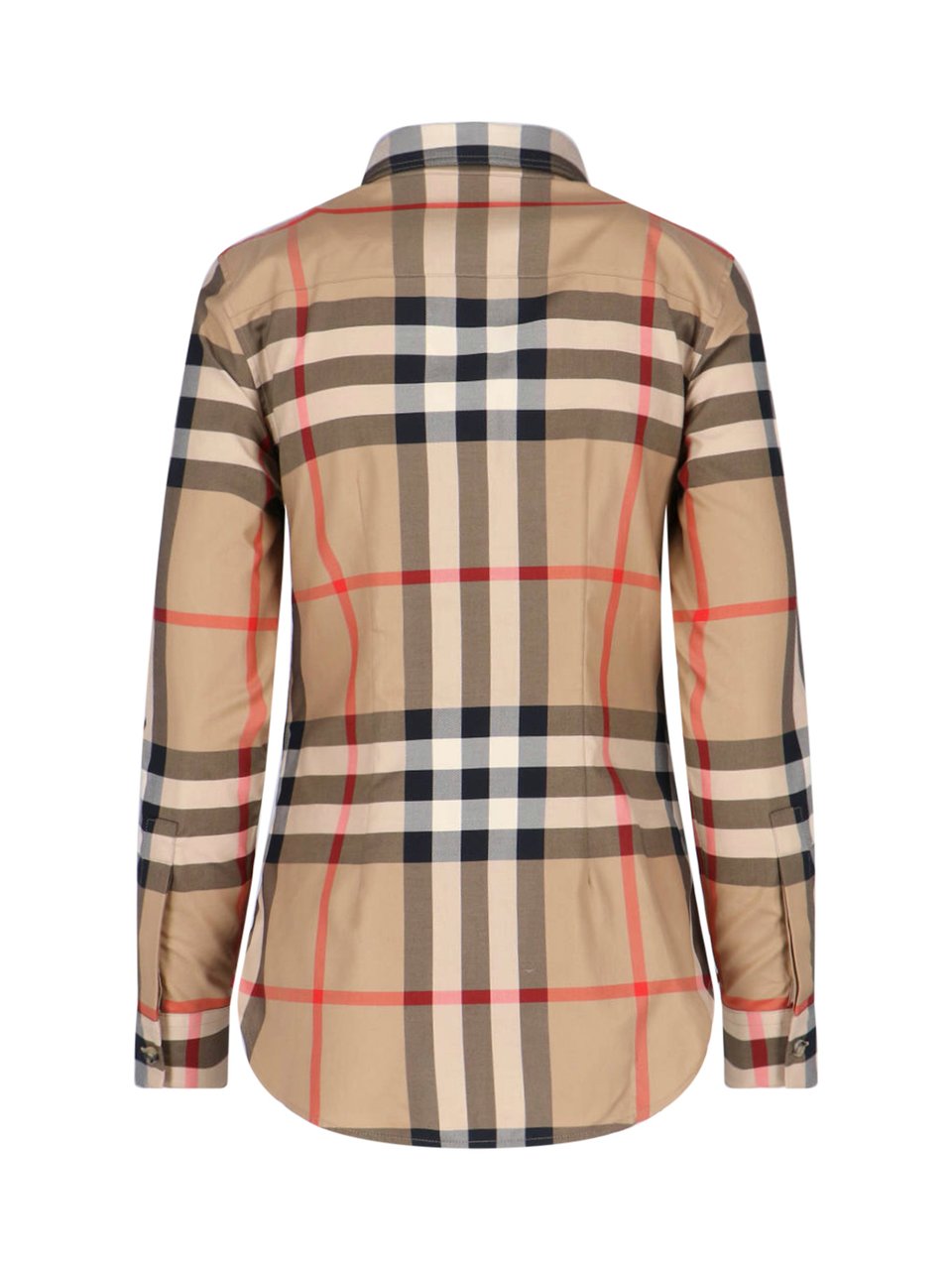 Burberry Beige Check Classic Cotton Shirt Bruin