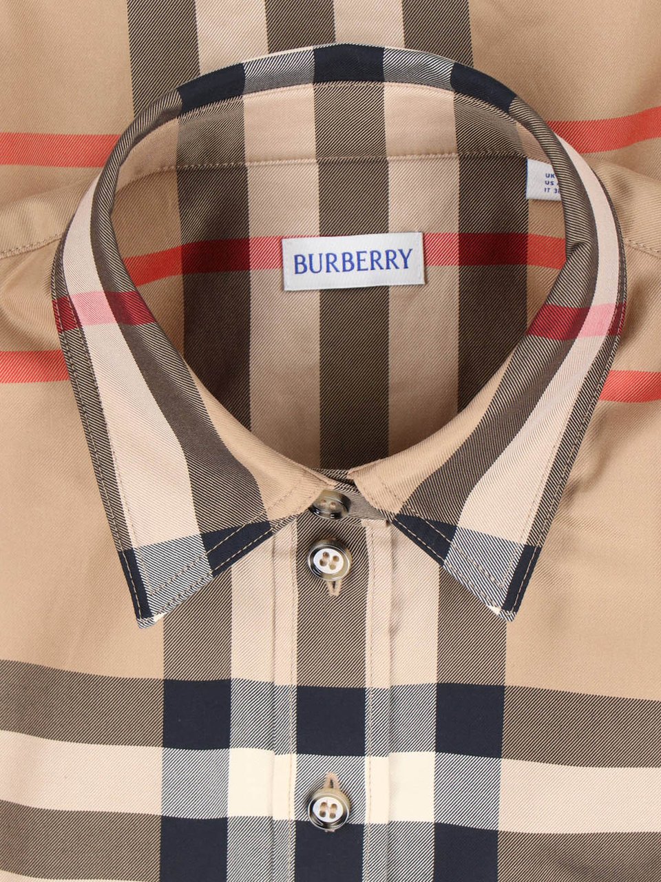 Burberry Beige Check Classic Cotton Shirt Bruin