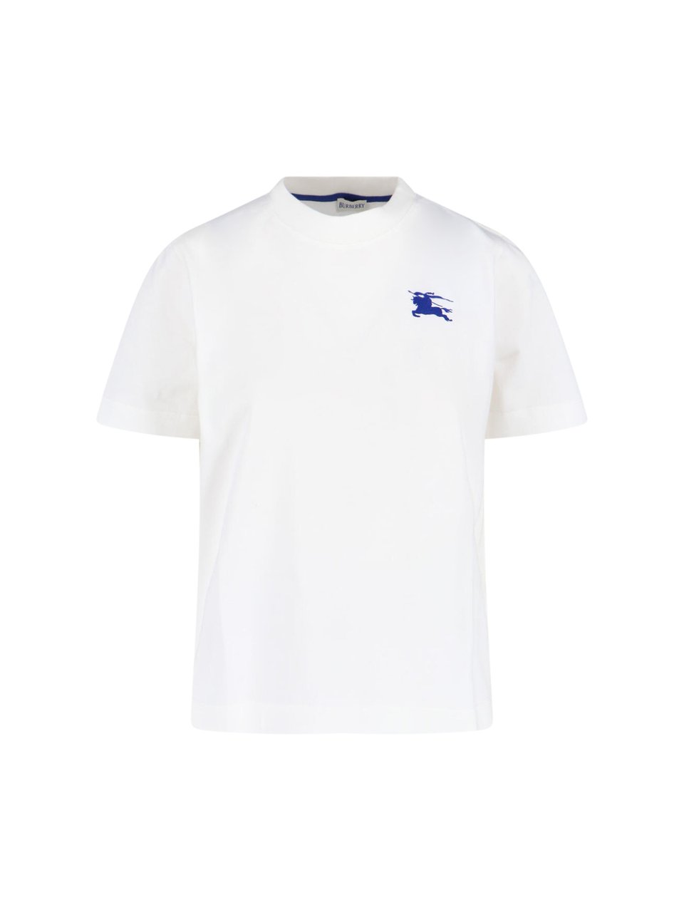 Burberry "Ekd" T-Shirt In White Cotton, Crew Neck Wit