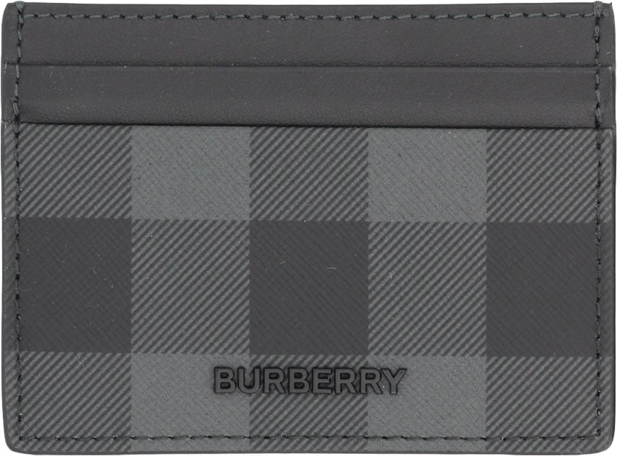 Burberry Grey Check Slim Cardholder Wallet Grijs