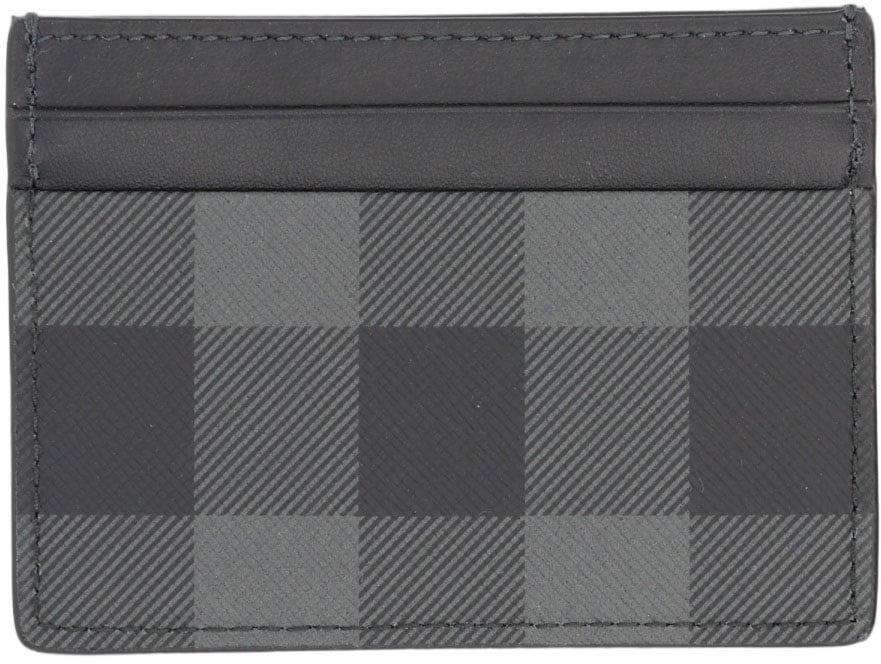 Burberry Grey Check Slim Cardholder Wallet Grijs