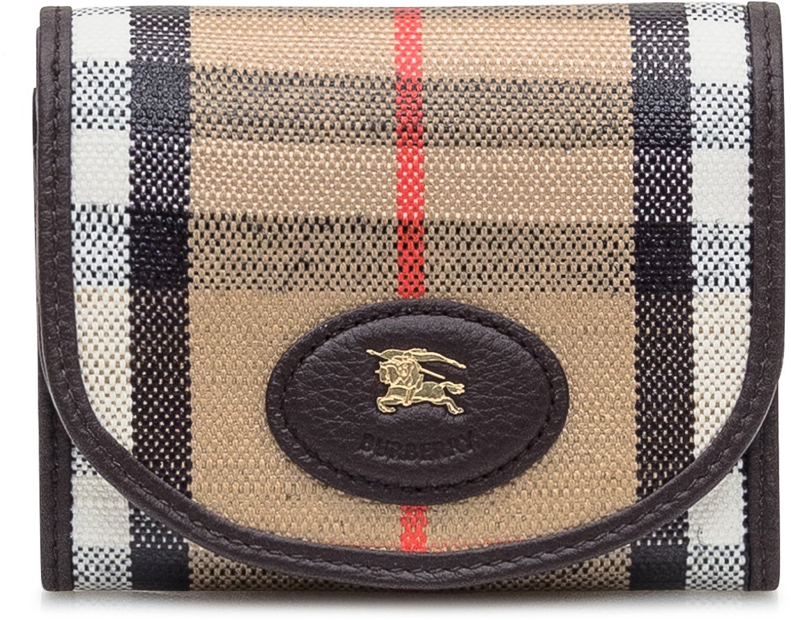 Burberry Portafoglio Burberry in tessuto tartan e pelle Bruin