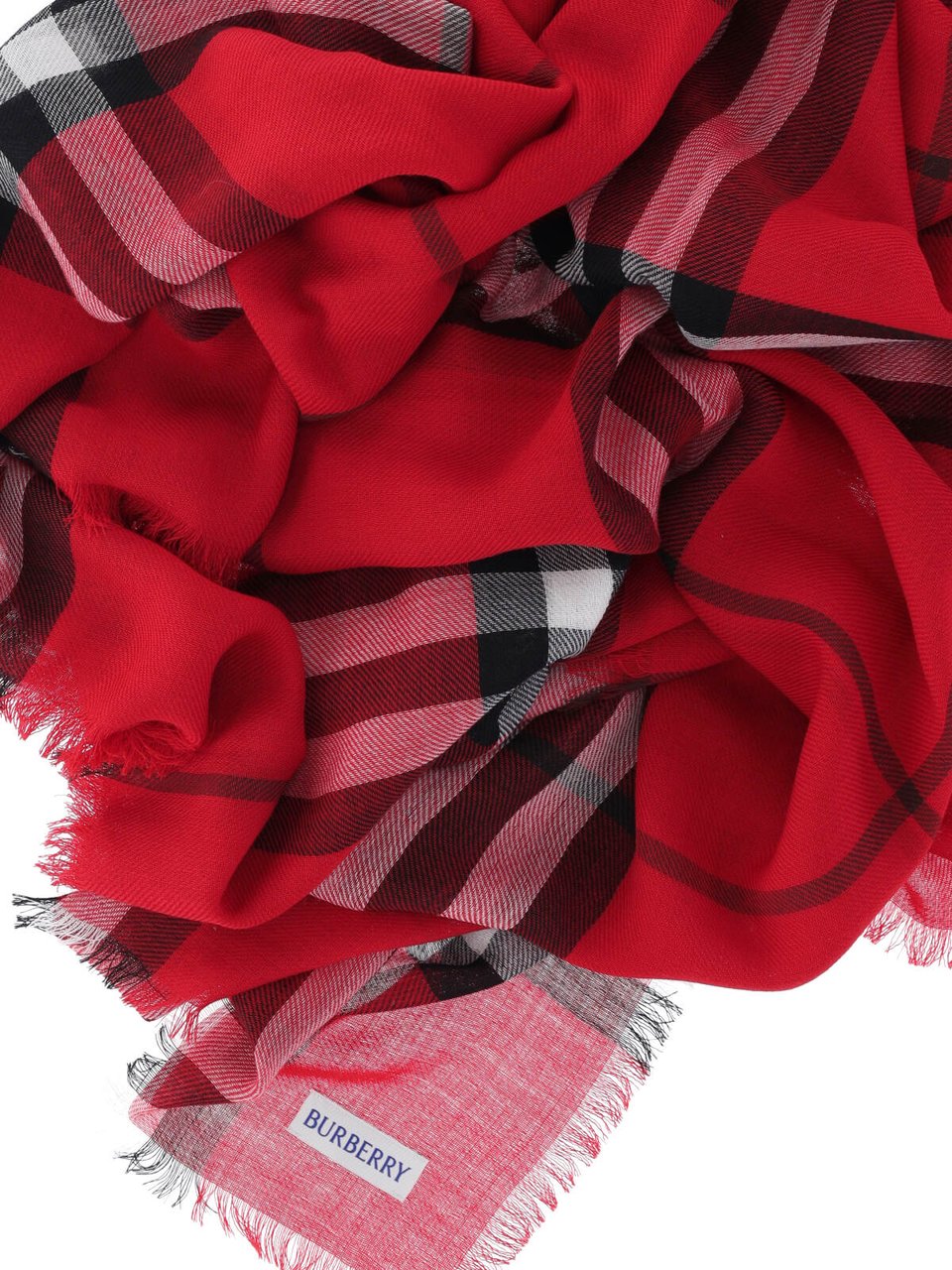 Burberry "Check" Wool Scarf – Red Rood