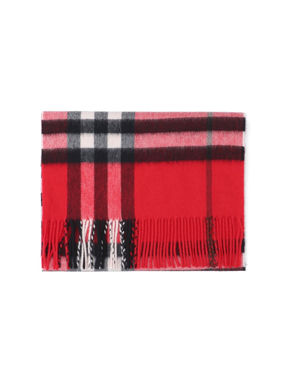 Burberry Red Check Brushed Cashmere Scarf Rood