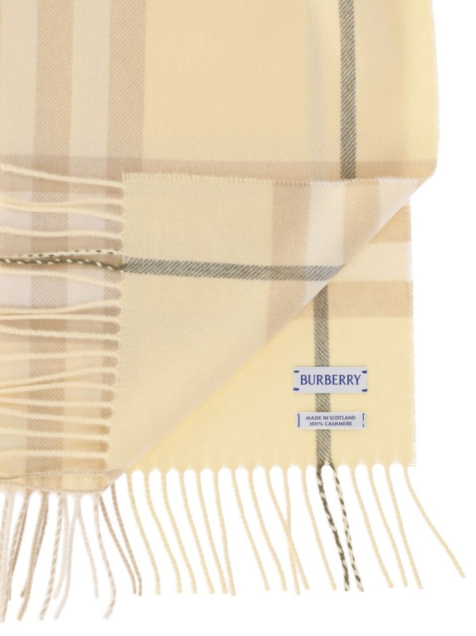Burberry Rectangular Cashmere Scarf With Iconic Logo Intarsia Neutraal