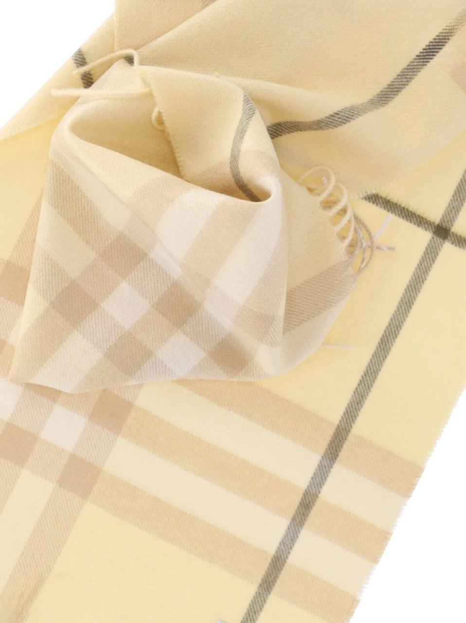 Burberry Rectangular Cashmere Scarf With Iconic Logo Intarsia Neutraal