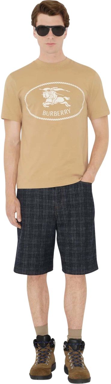 Burberry Knight Stamp Cotton T-Shirt Beige