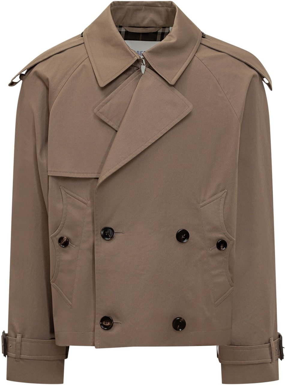Burberry Burberry Trench Corta Doppiopetto Beige Bruin
