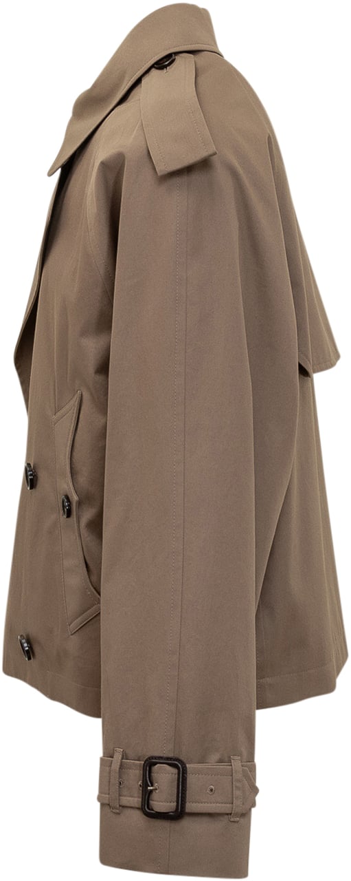 Burberry Burberry Trench Corta Doppiopetto Beige Bruin