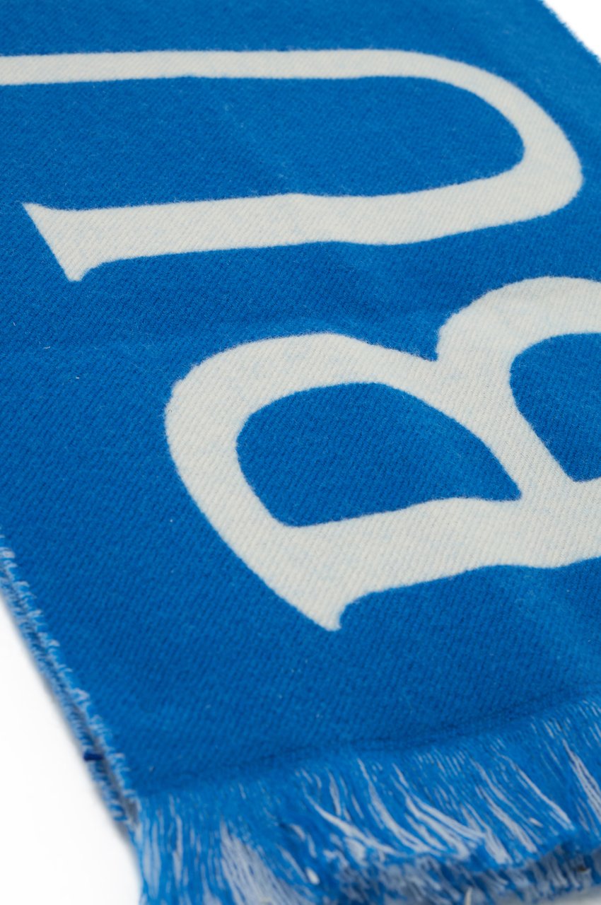 Burberry Wool scarf with writing Blauw