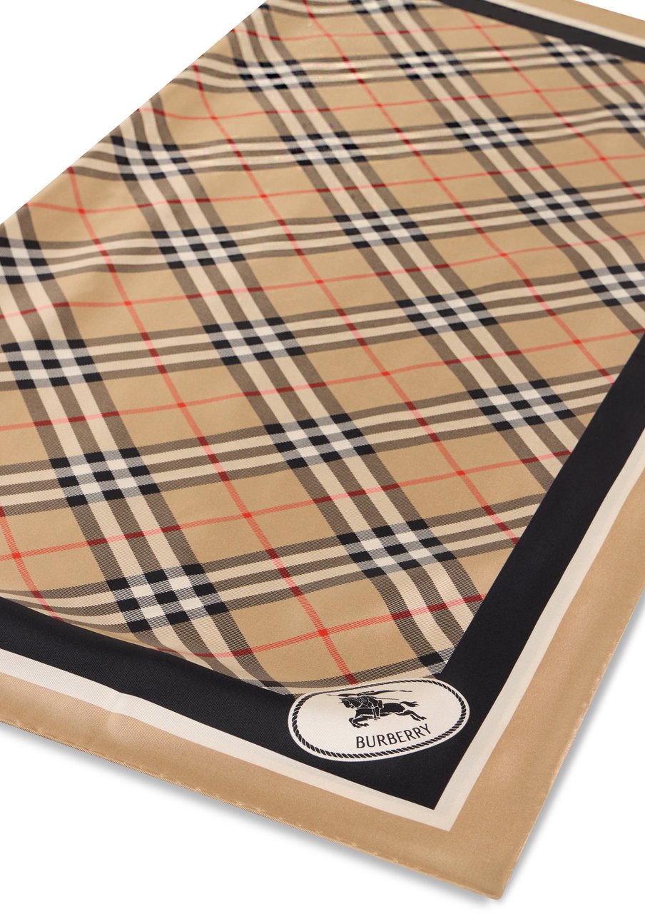 Burberry Silk scarf with checks Beige