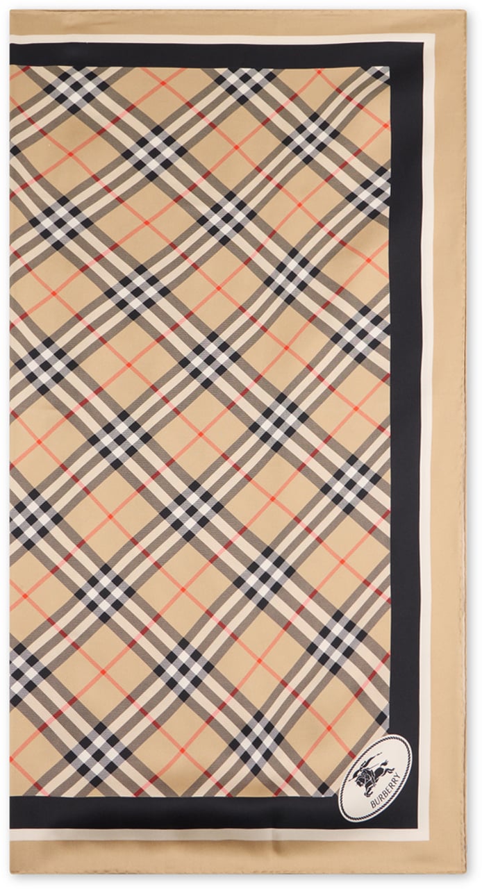 Burberry Silk scarf with checks Beige