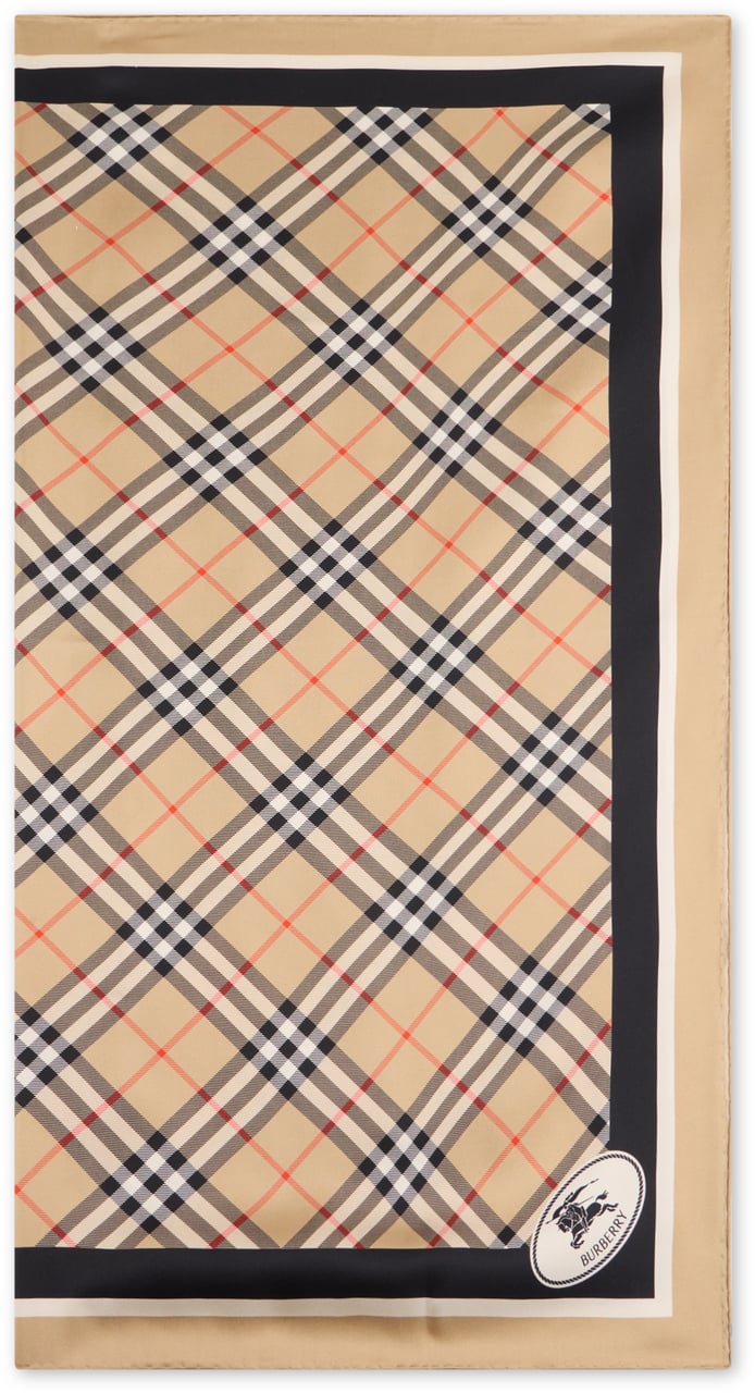 Burberry Silk scarf with checks Beige