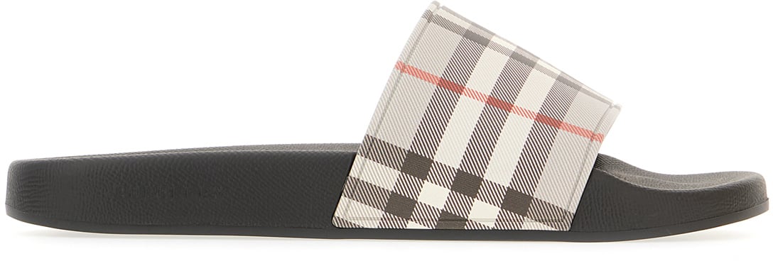 Burberry Burberry Black polyurethane slippers Zwart