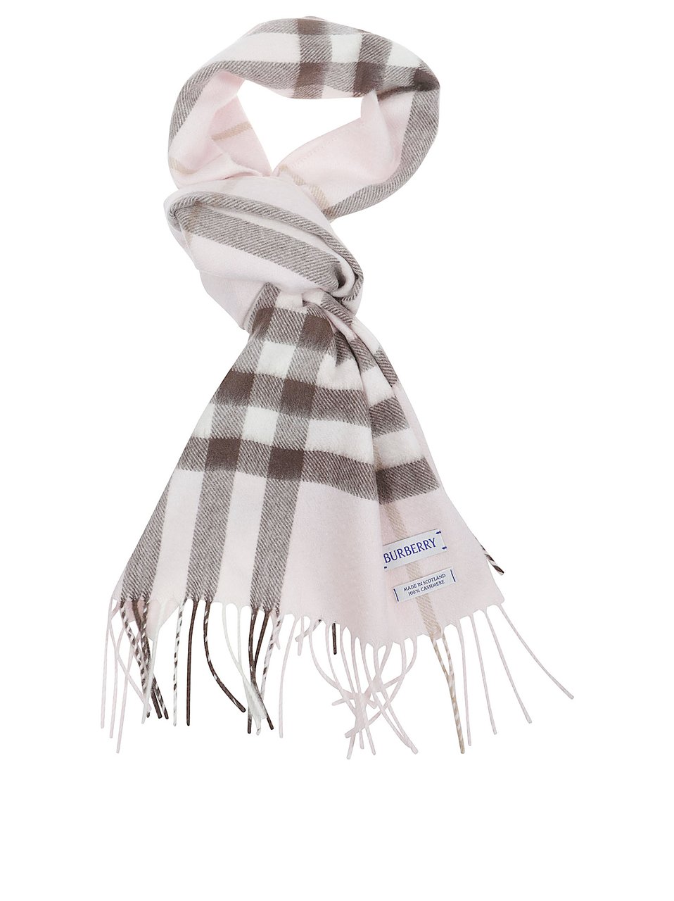Burberry Cashmere Scarf with Iconic Check Pattern Grijs