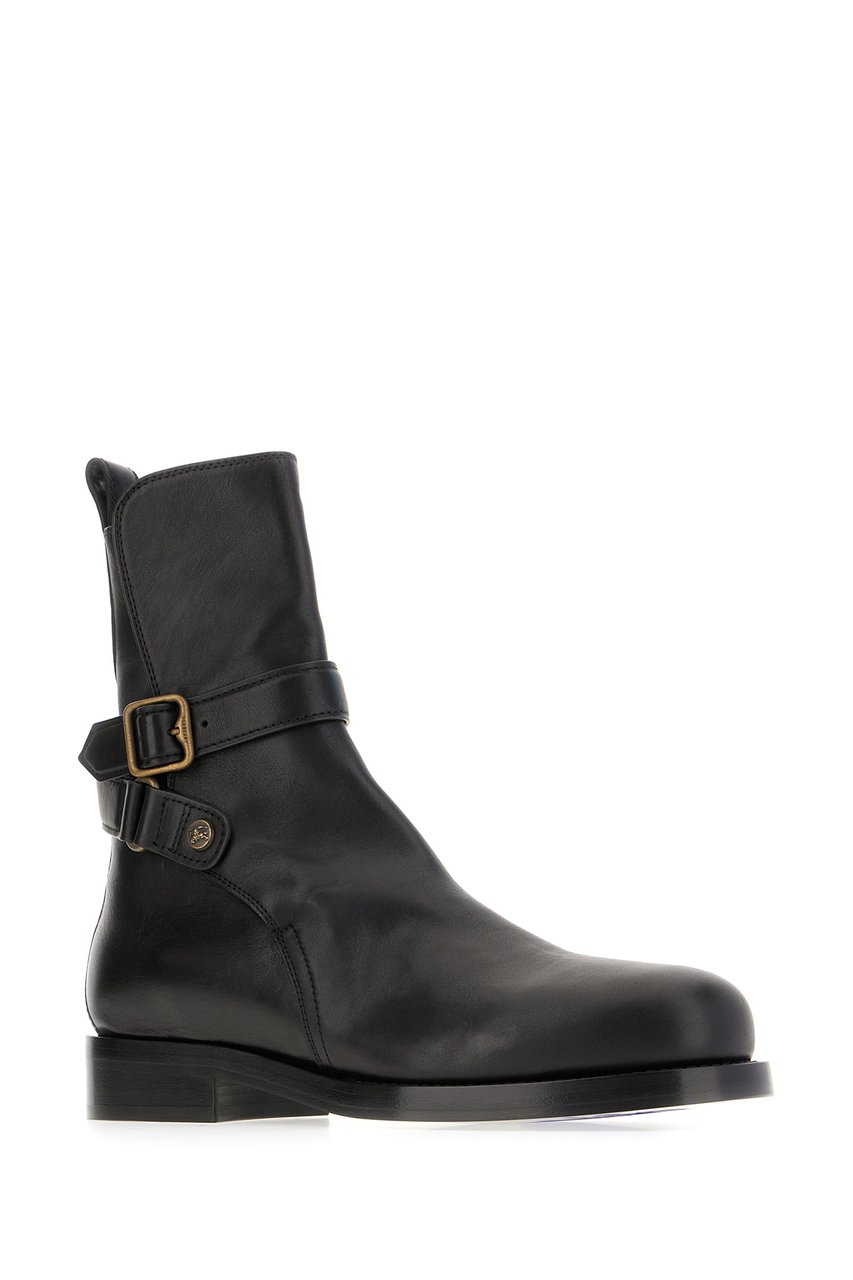 Burberry Burberry Black leather ankle boots Zwart
