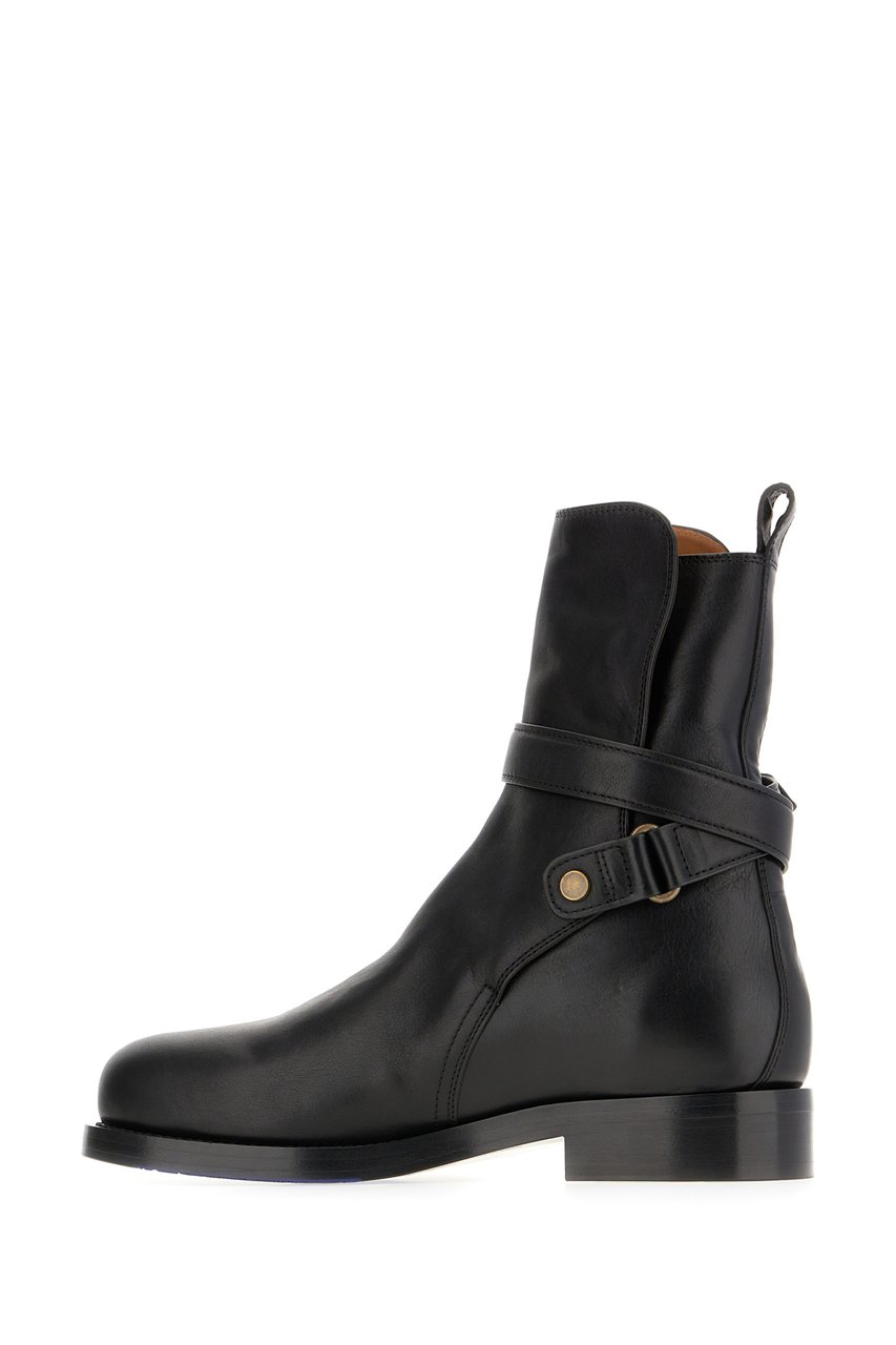 Burberry Burberry Black leather ankle boots Zwart