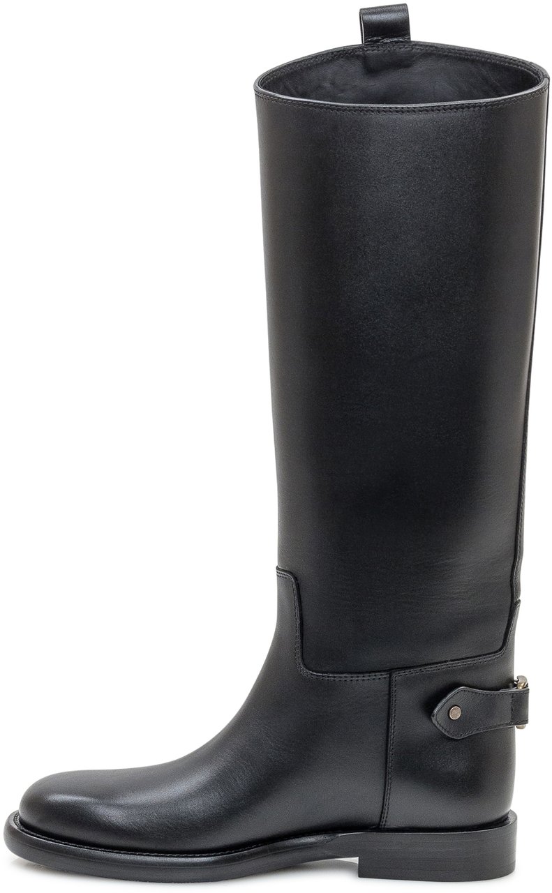 Burberry Burberry Black leather boots Zwart