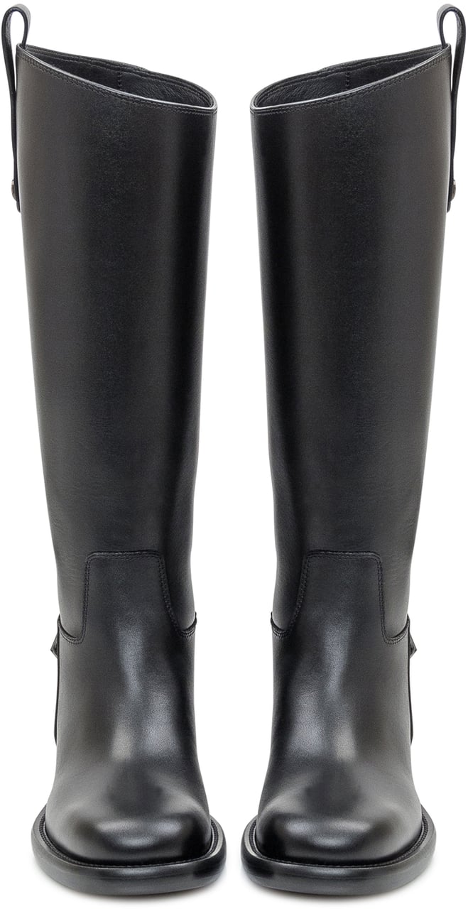 Burberry Burberry Black leather boots Zwart