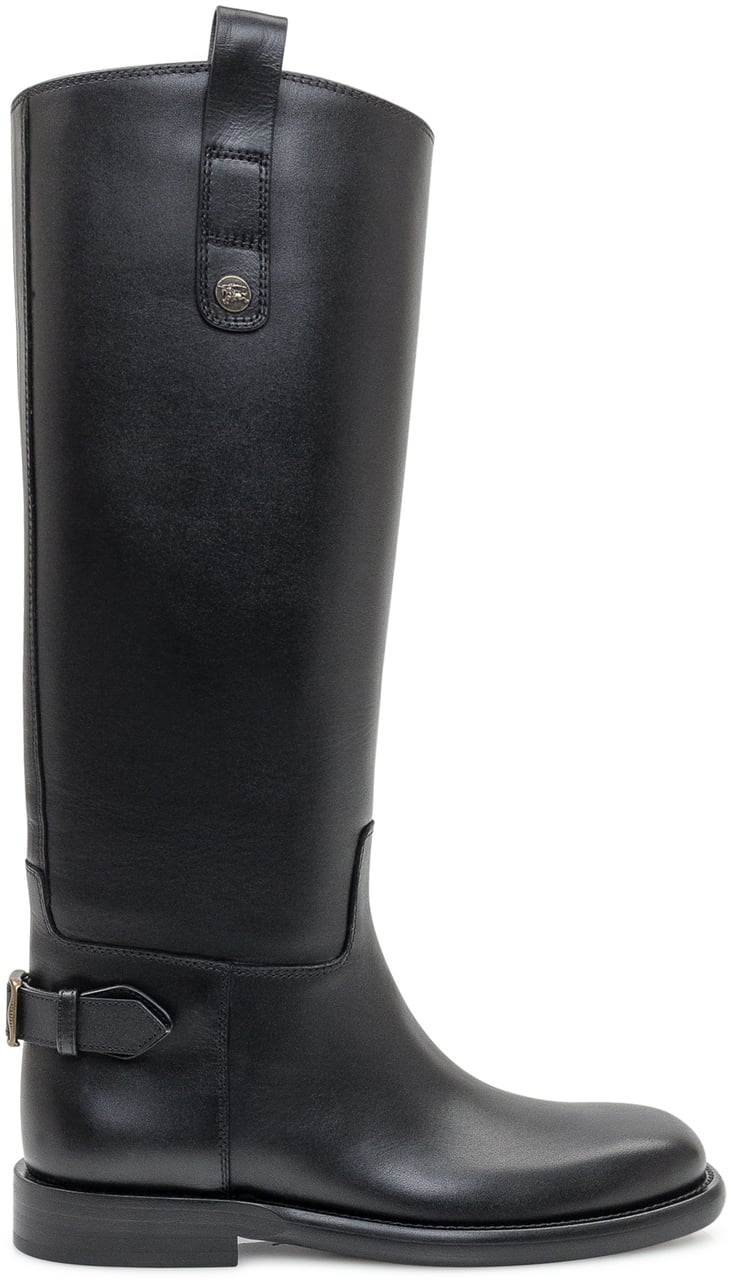 Burberry Burberry Black leather boots Zwart