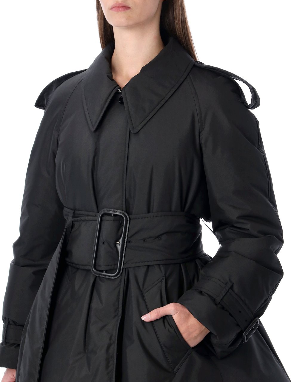 Burberry Berryhill Quilted Trench Nero Zwart