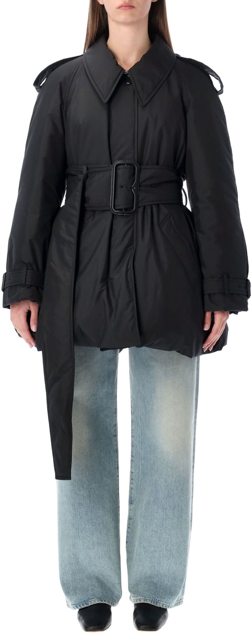 Burberry Berryhill Quilted Trench Nero Zwart