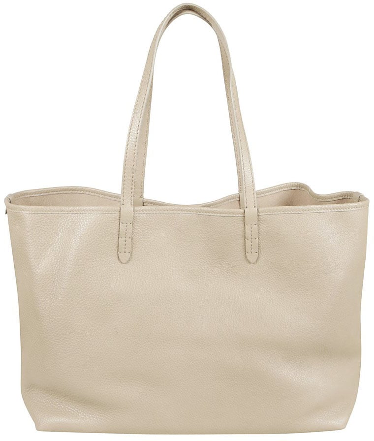 Burberry Pebble Calf Leather Shopping Bag Neutraal