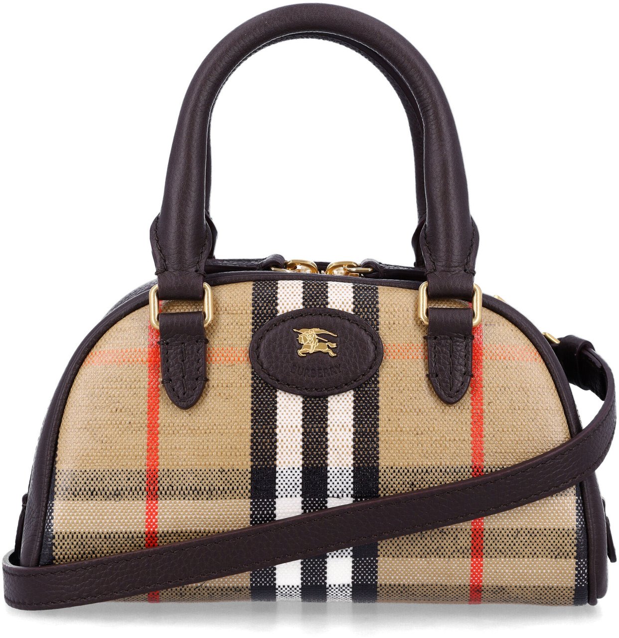 Burberry Highlands Mini Bowling Sand Check Beige