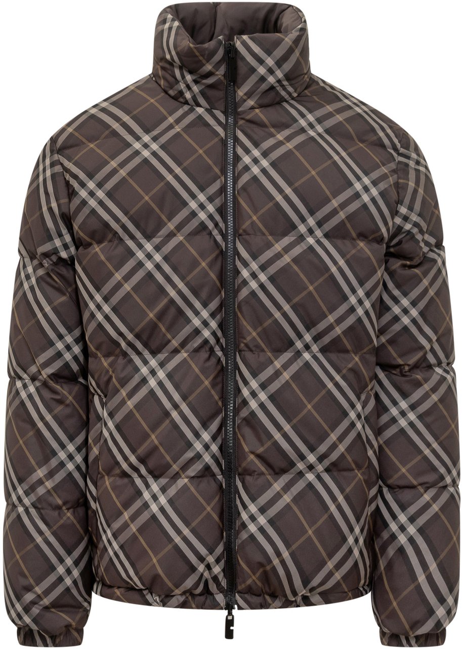 Burberry Burberry Snowdon Piumino Reversibile Check Marrone Zwart