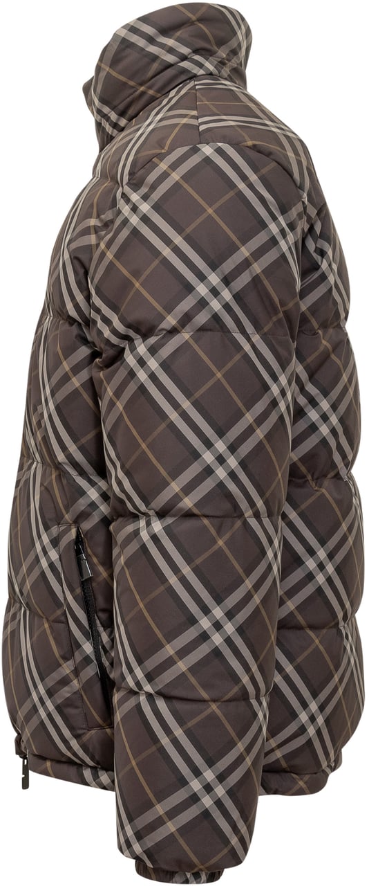 Burberry Burberry Snowdon Piumino Reversibile Check Marrone Zwart