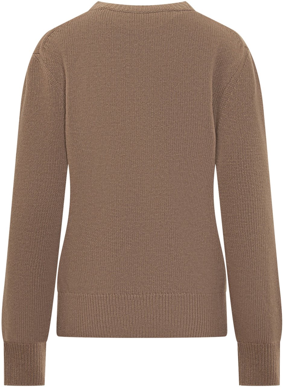 Burberry Maglione Burberry Marrone con Logo Cavaliere Taupe