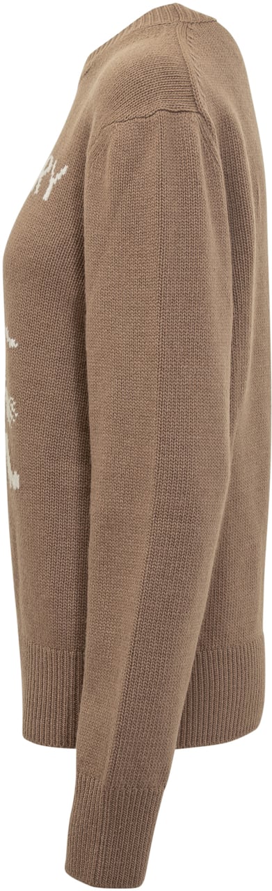 Burberry Maglione Burberry Marrone con Logo Cavaliere Taupe