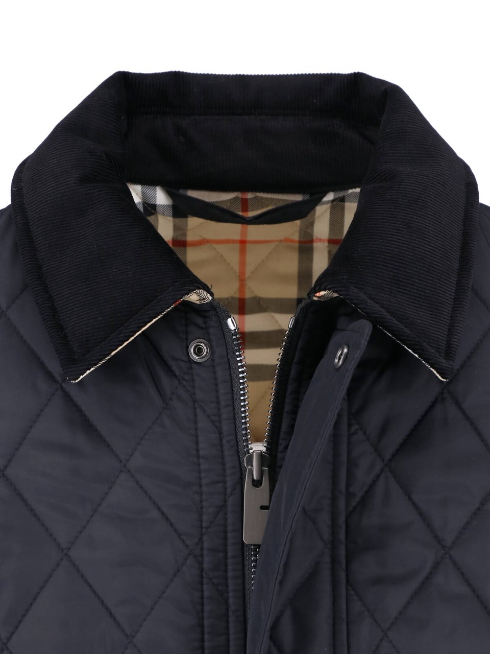 Burberry Dark Blue Haddington Quilted Jacket Blauw
