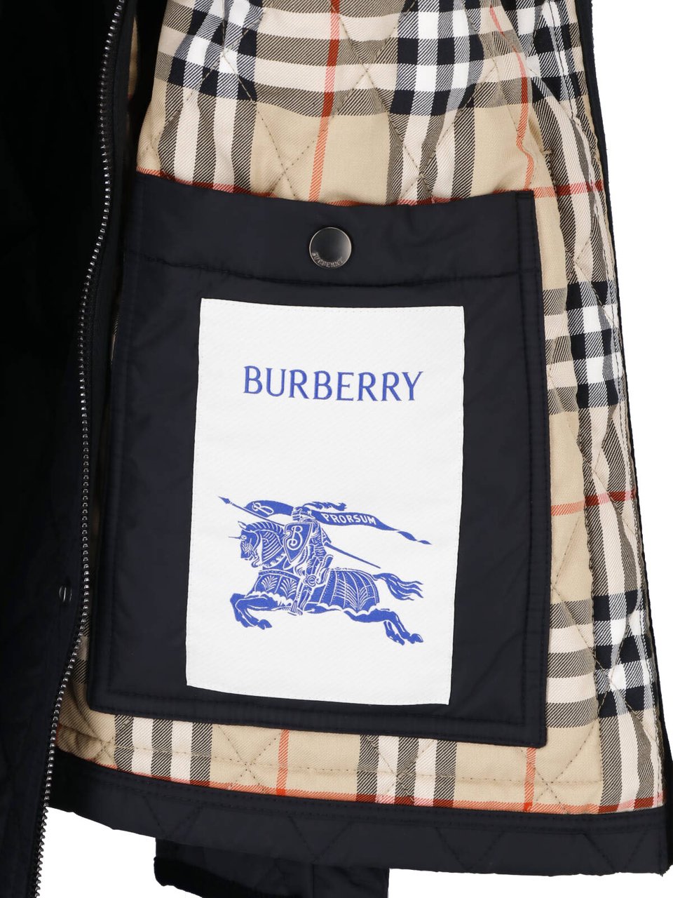 Burberry Dark Blue Haddington Quilted Jacket Blauw