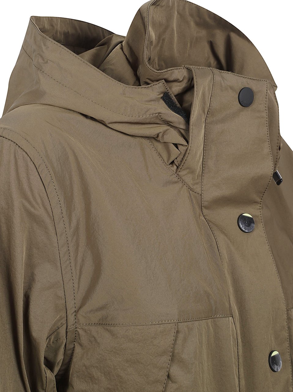 Burberry Cropped Jacket with Detachable Hood and Equestrian Detail Bruin